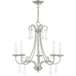 5 Light Brushed Nickel Chandelier with Steel base material-Lighting LumensChandeliers