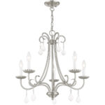 5 Light Brushed Nickel Chandelier with Steel base material-Lighting LumensChandeliers