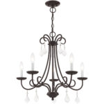 5 Light English Bronze Chandelier with Steel base material-Lighting LumensChandeliers