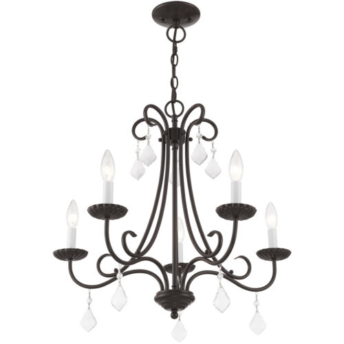 5 Light English Bronze Chandelier with Steel base material-Lighting LumensChandeliers