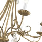 40878-48 8 Light Antique Gold Leaf Large Chandelier with Clear Crystals-Lighting LumensChandeliers