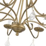 40878-48 8 Light Antique Gold Leaf Large Chandelier with Clear Crystals-Lighting LumensChandeliers