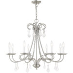 8 Light Brushed Nickel Chandelier with Steel base material-Lighting LumensChandeliers