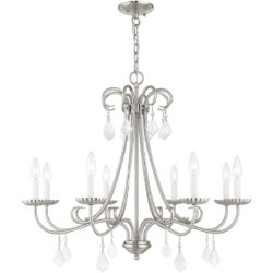 8 Light Brushed Nickel Chandelier with Steel base material-Lighting LumensChandeliers