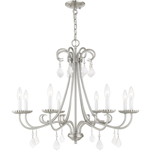 8 Light Brushed Nickel Chandelier with Steel base material-Lighting LumensChandeliers