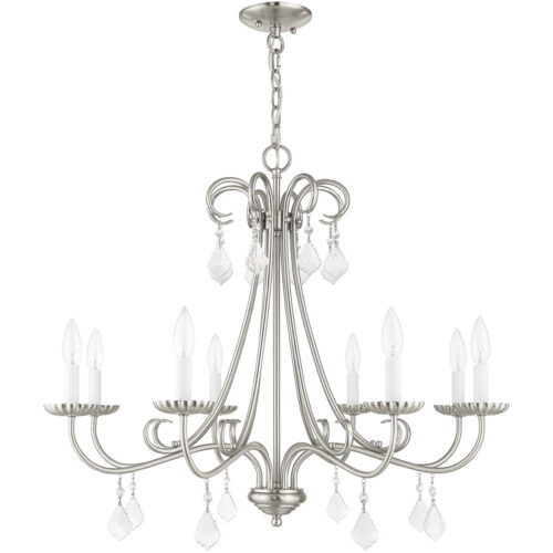 8 Light Brushed Nickel Chandelier with Steel base material-Lighting LumensChandeliers