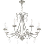 8 Light Brushed Nickel Chandelier with Steel base material-Lighting LumensChandeliers