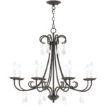 8 Light English Bronze Chandelier with Steel base material-Lighting LumensChandeliers