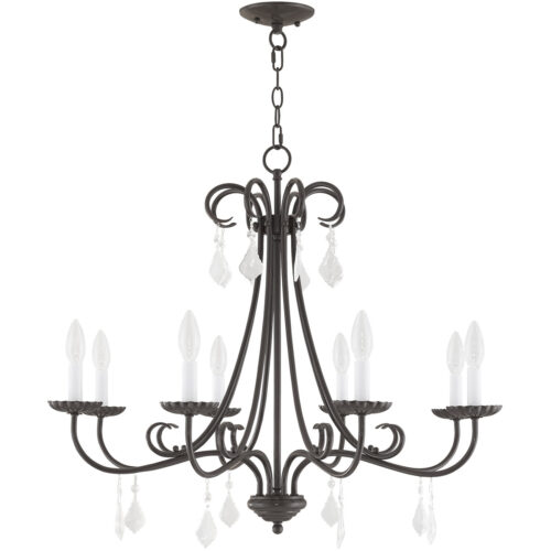 8 Light English Bronze Chandelier with Steel base material-Lighting LumensChandeliers