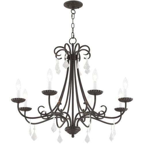 8 Light English Bronze Chandelier with Steel base material-Lighting LumensChandeliers