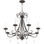 8 Light English Bronze Chandelier with Steel base material-Lighting LumensChandeliers