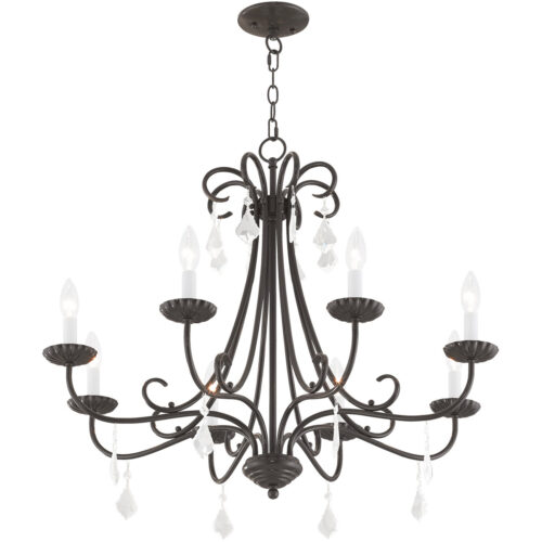 8 Light English Bronze Chandelier with Steel base material-Lighting LumensChandeliers