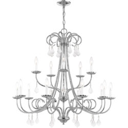 15 Light Polished Chrome Foyer Chandelier with Steel base material-Lighting LumensChandeliers