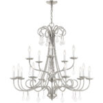 15 Light Brushed Nickel Foyer Chandelier with Steel base material-Lighting LumensChandeliers