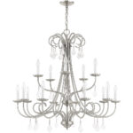 15 Light Brushed Nickel Foyer Chandelier with Steel base material-Lighting LumensChandeliers