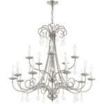 15 Light Brushed Nickel Foyer Chandelier with Steel base material-Lighting LumensChandeliers