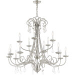 15 Light Brushed Nickel Foyer Chandelier with Steel base material-Lighting LumensChandeliers