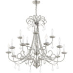 15 Light Brushed Nickel Foyer Chandelier with Steel base material-Lighting LumensChandeliers