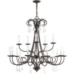 15 Light English Bronze Foyer Chandelier with Steel base material-Lighting LumensChandeliers