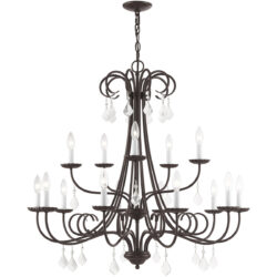 15 Light English Bronze Foyer Chandelier with Steel base material-Lighting LumensChandeliers