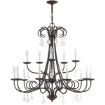 15 Light English Bronze Foyer Chandelier with Steel base material-Lighting LumensChandeliers