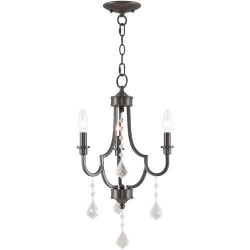 3 Light English Bronze Mini Chandelier with Steel base material-Lighting LumensChandeliers