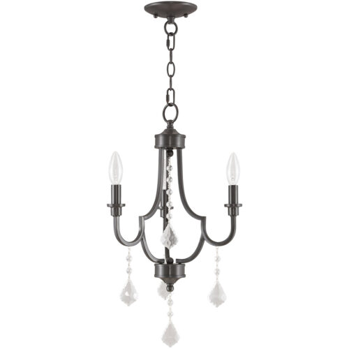 3 Light English Bronze Mini Chandelier with Steel base material-Lighting LumensChandeliers