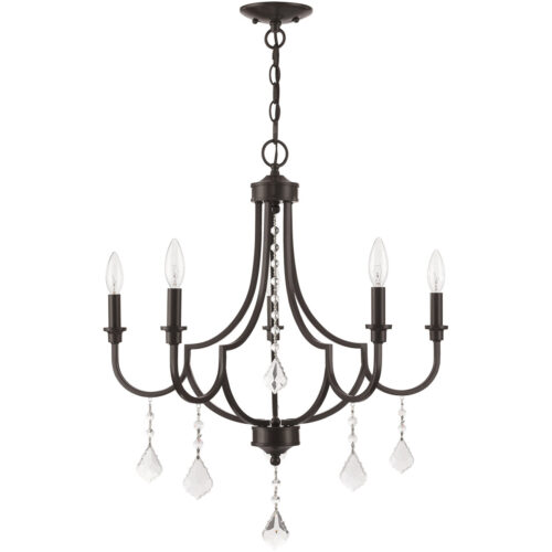 5 Light English Bronze Chandelier with Steel base material-Lighting LumensChandeliers