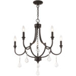 5 Light English Bronze Chandelier with Steel base material-Lighting LumensChandeliers