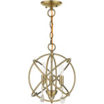 40903-01 3 Light Antique Brass Convertible Chandelier / Semi Flush-Lighting LumensSemi Flush