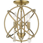 40903-01 3 Light Antique Brass Convertible Chandelier / Semi Flush-Lighting LumensSemi Flush