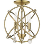 40903-01 3 Light Antique Brass Convertible Chandelier / Semi Flush-Lighting LumensSemi Flush