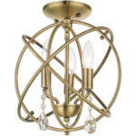 40903-01 3 Light Antique Brass Convertible Chandelier / Semi Flush-Lighting LumensSemi Flush