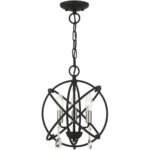 40903-04 3 Light Black Convertible Chandelier / Semi Flush-Lighting LumensSemi Flush