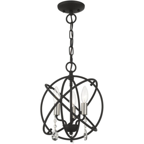 40903-04 3 Light Black Convertible Chandelier / Semi Flush-Lighting LumensSemi Flush