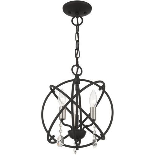 40903-04 3 Light Black Convertible Chandelier / Semi Flush-Lighting LumensSemi Flush