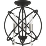 40903-04 3 Light Black Convertible Chandelier / Semi Flush-Lighting LumensSemi Flush