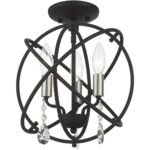 40903-04 3 Light Black Convertible Chandelier / Semi Flush-Lighting LumensSemi Flush