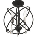 40903-04 3 Light Black Convertible Chandelier / Semi Flush-Lighting LumensSemi Flush