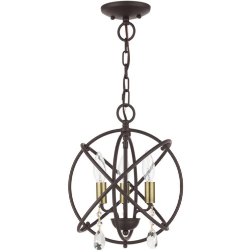 40903-07 3 Light Bronze Convertible Chandelier / Semi Flush-Lighting LumensSemi Flush