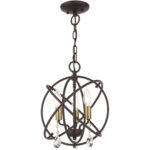 40903-07 3 Light Bronze Convertible Chandelier / Semi Flush-Lighting LumensSemi Flush