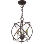 40903-07 3 Light Bronze Convertible Chandelier / Semi Flush-Lighting LumensSemi Flush