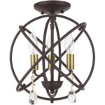 40903-07 3 Light Bronze Convertible Chandelier / Semi Flush-Lighting LumensSemi Flush