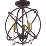 40903-07 3 Light Bronze Convertible Chandelier / Semi Flush-Lighting LumensSemi Flush