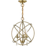 40904-01 3 Light Antique Brass Convertible Chandelier / Semi Flush-Lighting LumensSemi Flush