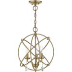 40904-01 3 Light Antique Brass Convertible Chandelier / Semi Flush-Lighting LumensSemi Flush