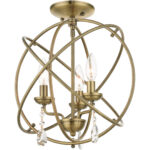 40904-01 3 Light Antique Brass Convertible Chandelier / Semi Flush-Lighting LumensSemi Flush