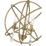 40904-01 3 Light Antique Brass Convertible Chandelier / Semi Flush-Lighting LumensSemi Flush