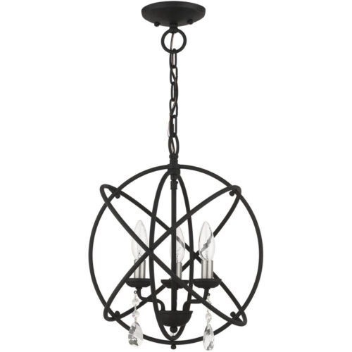 40904-04 3 Light Black Convertible Chandelier / Semi Flush-Lighting LumensSemi Flush