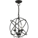 40904-04 3 Light Black Convertible Chandelier / Semi Flush-Lighting LumensSemi Flush